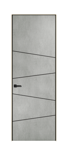 Дверь межкомнатная Слот 10-004 Цвет Бетон серый Покрытие ПВХ ФАКТУРНЫЕ Наличник  Скрытый короб золото Цена 47173